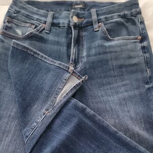 Express Dark Blue Boot Cut Jeans With Slit